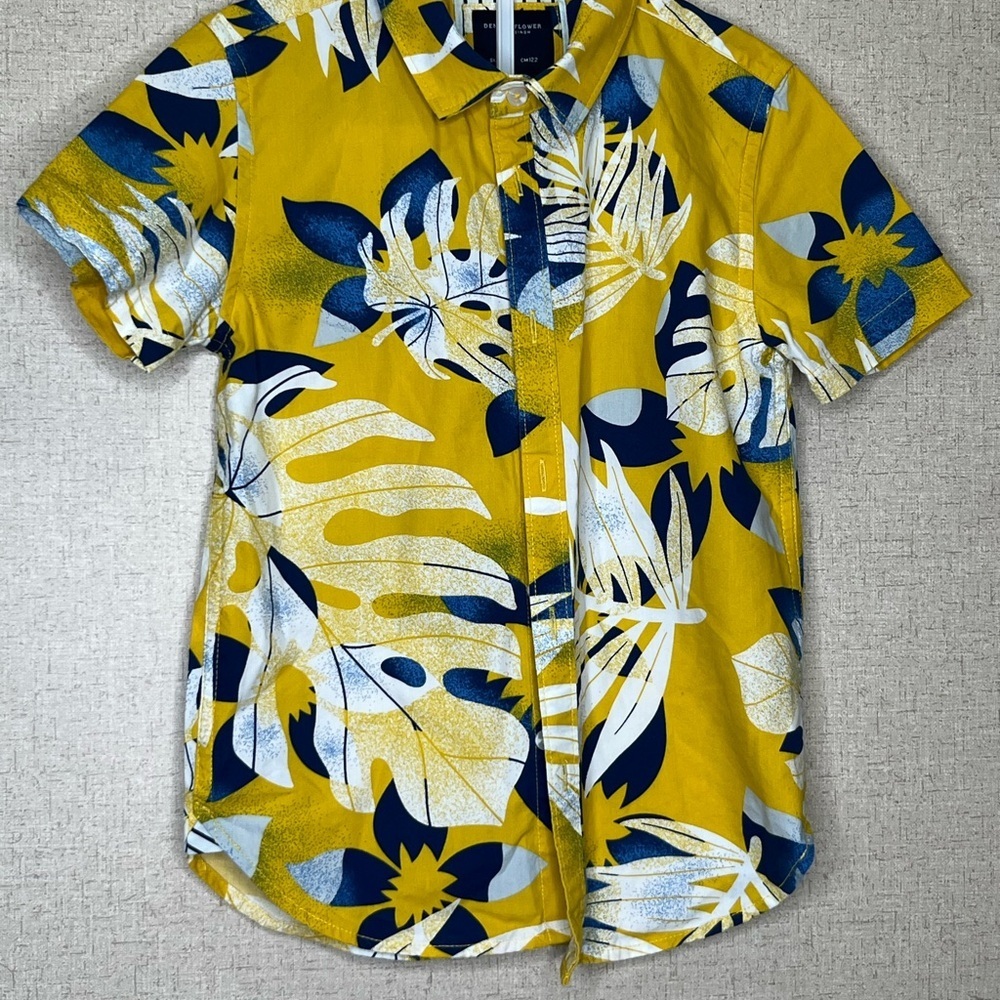 Denim & Flower Yellow and Blue Short Sleeve Tee